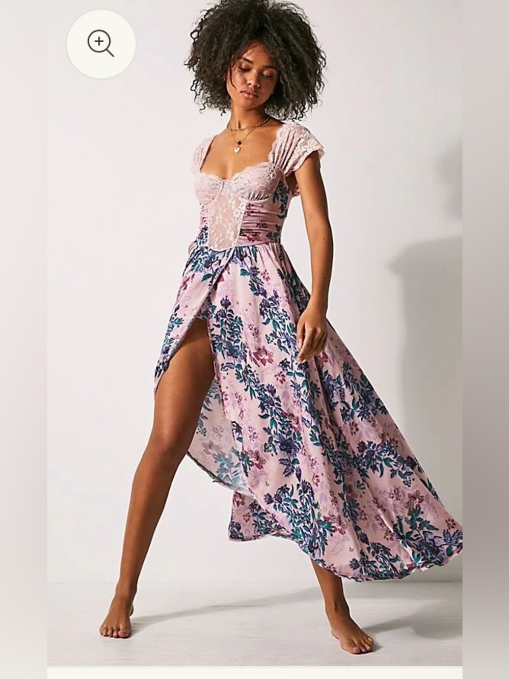 Free people x Intimately FP Bad For You Maxi Bodysuit In Dusty Rose Combo Sz S